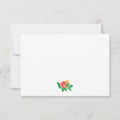 ピンクイエローウォーター色フローラ結婚式RSVPカード 出欠カード (裏面)