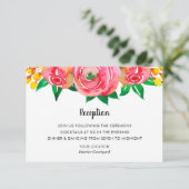 ピンクイエローウォーター色フローラ結婚披露宴 エンクロージャーカード (スタンド正面)
