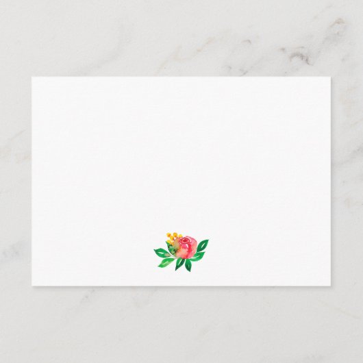 ピンクイエローウォーター色フローラ結婚披露宴 エンクロージャーカード (裏面)