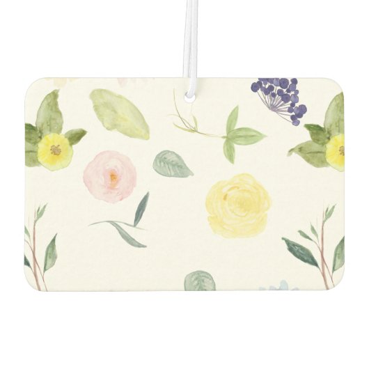 ピンクイエローウォーター色フローラ カーエアーフレッシュナー (裏面)