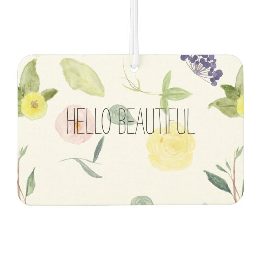 ピンクイエローウォーター色フローラ カーエアーフレッシュナー (正面)