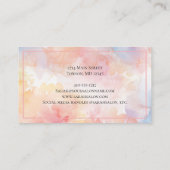 ピンクイエローウォーター色洗髪爪、 ネイルスパサロン 名刺 (裏面)