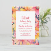 ピンクイエローオレンジウォーターフローラ21歳 招待状 (スタンド正面)