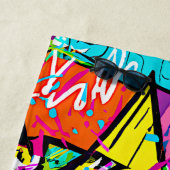 ピンクイエローオレンジグラフィティ ビーチタオル (インサイチュ)