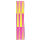 ピンクイエローオレンジストライプの色 ショートテーブルランナー (正面)