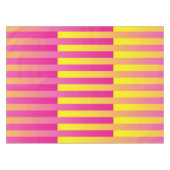 ピンクイエローオレンジストライプの色 テーブルクロス (正面(横))