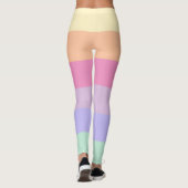ピンクイエローオレンジブルーグリーンパープルウォメンズ レギンス (裏面)