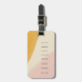 ピンクイエローオレンジ抽象芸術水彩名前をカスタムする ラゲッジタグ (正面縦)