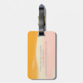 ピンクイエローオレンジ抽象芸術水彩名前をカスタムする ラゲッジタグ (裏面縦)
