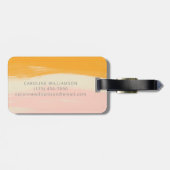 ピンクイエローオレンジ抽象芸術水彩名前をカスタムする ラゲッジタグ (裏面横)