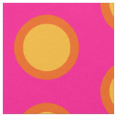 ピンクイエローオレンジ水玉模様複合綿織物 ファブリック (クローズアップ)