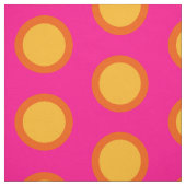 ピンクイエローオレンジ水玉模様複合綿織物 ファブリック (見本)