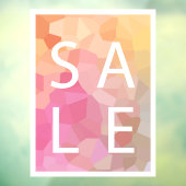 ピンクイエローオレンジSALEサインウィンドウにしがみつく ウィンドウサイン (シート3)