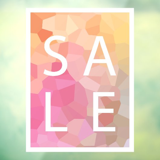 ピンクイエローオレンジSALEサインウィンドウにしがみつく ウィンドウサイン (シート3)