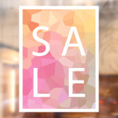 ピンクイエローオレンジSALEサインウィンドウにしがみつく ウィンドウサイン (シート2)