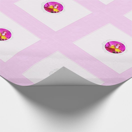 ピンクイエローオーキッドマザーズデイラッピング紙 ラッピングペーパー (コーナー)