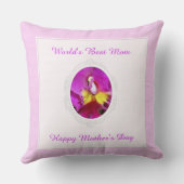 ピンクイエローカトレヤオーキッドマザーズデイピロー クッション (裏面)