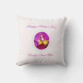 ピンクイエローカトレヤマザーズデイ装飾用クッション クッション (正面)