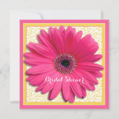 ピンクイエローガーベラデイジーブライダルシャワー招待 招待状 (正面)