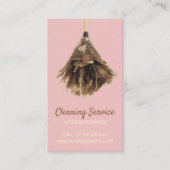 ピンクイエロークリーニングサービスのメイドジャニカ 名刺 (正面)