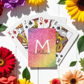 ピンクイエローグリッタースパルクル金ゴールドモノグラム トランプ