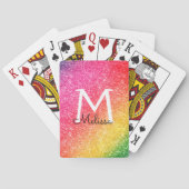 ピンクイエローグリッタースパルクル金ゴールドモノグラム トランプ (裏面)