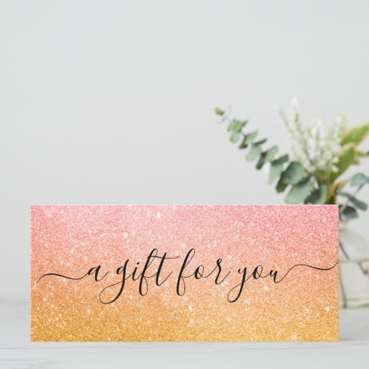 ピンクイエローグリッター商品券 (スタンド正面)