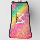 ピンクイエローグリッター ガーリー ゴルフヘッドカバー (回転90)