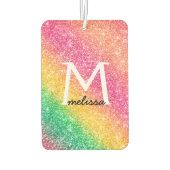 ピンクイエローグリーン虹の輝き カーエアーフレッシュナー (裏面)