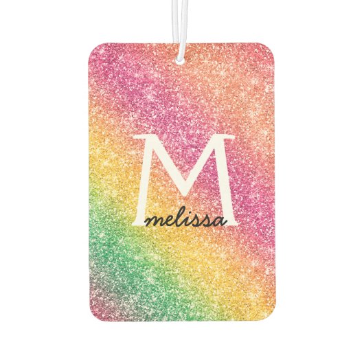 ピンクイエローグリーン虹の輝き カーエアーフレッシュナー (裏面)