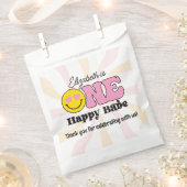 ピンクイエローグルービーワンハッピーベファースト誕生日 フェイバーバッグ (クリップ留めされた状態)