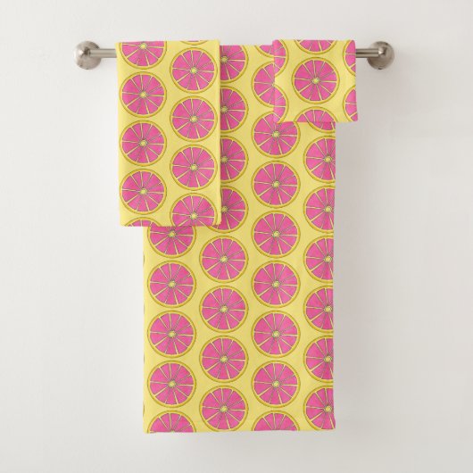 ピンクイエローグレープフルーツ柑橘系トロピカルグレープフルーツ バスタオルセット (インサイチュ)