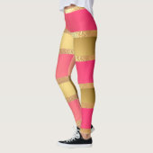 ピンクイエローゴールデンストライプズ レギンス (左)