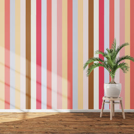 ピンクイエローサーカスオーニングストライプ 壁紙