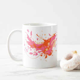 ピンクイエロースプラッシュ芸術的 コーヒーマグカップ