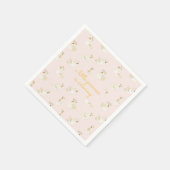 ピンクイエロースワンリトルプリンセスベビーシャワー スタンダードカクテルナプキン (角)