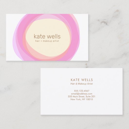 ピンクイエローゼンサークルサロンスパ 名刺 (正面/裏面)