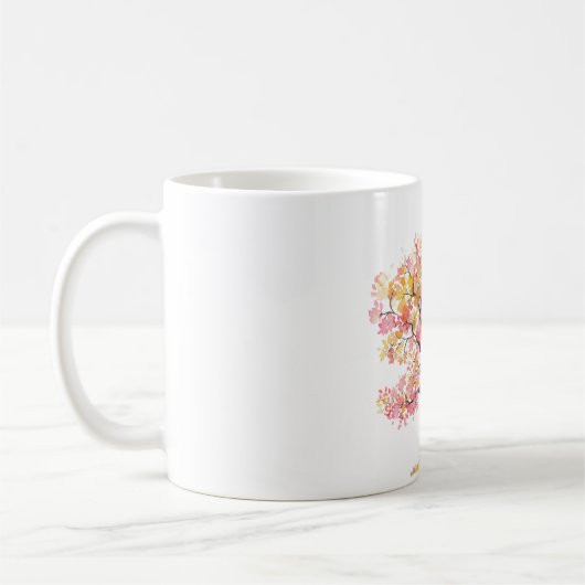ピンクイエローツリー コーヒーマグカップ (左)