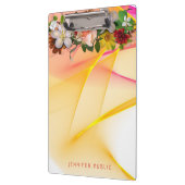 ピンクイエローテンプレートカラフルフローラ水色 クリップボード (左)