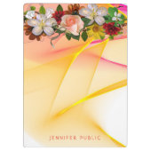 ピンクイエローテンプレートカラフルフローラ水色 クリップボード (裏面)