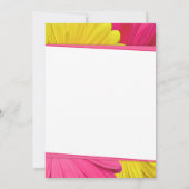 ピンクイエローデイジー結婚のブライダルシャワーへの招待 招待状 (裏面)