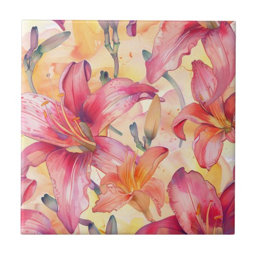 ピンクイエローデイリー タイル (正面)