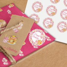 ピンクイエローハッピーバースデー水玉模様