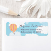 ピンクイエローバルーンスカイ差出人住所ラベル ラベル (インサイチュ)