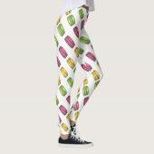 ピンクイエローパステルフランスのマカロンマカロンクッキー レギンス (右)