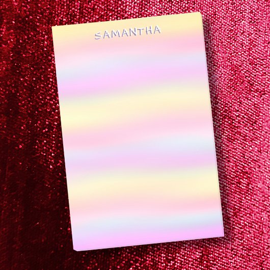 ピンクイエローパステル勾配水色名前をカスタムする ポストイット