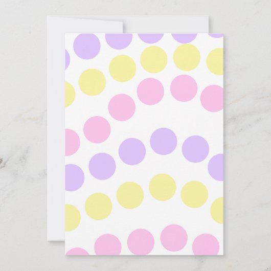 ピンクイエローパープルパステルガールシャワー招待状 招待状 (裏面)