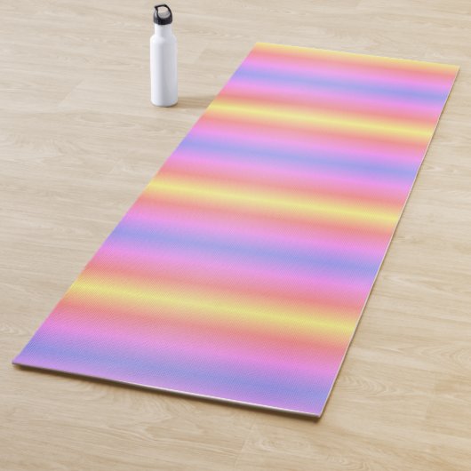 ピンクイエローパープルパステルストライプズグラデーション4ニーナ ヨガマット (インサイチュ)