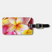 ピンクイエローパープルプルメリアフランジパニ花 ラゲッジタグ (正面横)
