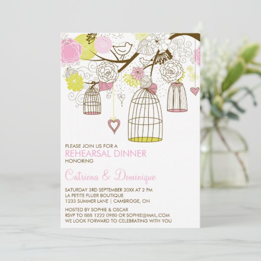 ピンクイエロービルダケイズリハーサルディナー招待状 招待状 (スタンド正面)